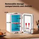 Mini Fridge for Bedroom - 8 Liter/8 Can Portable Refrigerator for Car, Office, Dorm - Quiet Cooler & Warmer for Food, Drinks, Makeup & Skincare - AC/DC Power Supply
