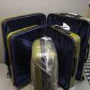 SHOWKOO Luggage Sets Expandable PC+ABS Durable Suitcase Double Wheels TSA Lock Olive Green 3pcs (20in24in28in)