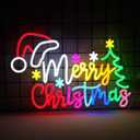 Merry Christmas Neon Sign Dimmable USB Powered LED Light For Wall Decor Led Lights For Christmas Bar Man Cave Club Party Room Shop Window Neon Light for Xmas Display & Party