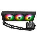 Thermalright Grand Vision 360 ARGB Black CPU Water Cooler with 3 PWM Fans with 2150RPM,IPS LCD Screen with 480x480 Resolution,Liquid CPU Cooler for AM5;Intel LGA1700/1851,3.4-inch LCD Display