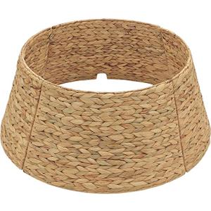 CENBOSS Rattan Christmas Tree Collar, Wicker Tree Skirt & Stand Base Cover (Brown Wash, 24 inch)