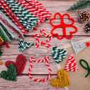 Hapeper 200 Pieces Christmas Pipe Cleaners Glitter Chenille Stems for Arts Crafts Projects Supplies, 8 Colors