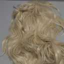 morvally Long Blonde Ponytail Wig with Bangs Natural Looking Synthetic Hair Wigs for Women Girls Costume Cosplay Halloween Party 22.5in