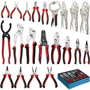 DISEN Pliers Set, 21 Pieces Full Assortment of Plier with EVA, Versatile Pliers Tool Set for Plyers Ideal as Home Use, Holiday, Fathers' Day Gift