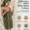 LANE LINEN Cotton Towels for Bathroom - 24 PCs - Highly Absorbent, Durable & Soft - 4 Bath, 4 Fingertip, 6 Hand Towels, 8 Washcloths, 2 Bath Sheets - Family Bundle Pack - Oil Green