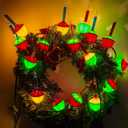 Christmas Bubble String Lights Outdoor, 11Ft Vintage With 8 Traditional Multicolor Bubbles (1 Spare) UL Listed for Holiday Party House Celebrations Decor, Green Wire