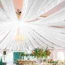 8 Panels White Ceiling Drapes for Wedding 5ftx30ft Sheer Drapery Chiffon Fabric Arch Draping Curtains for Party Ceremony Birthday Baby Shower Reception Stage Ceiling Decorations