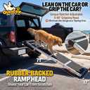 Extra Long 71Dog Ramp for Car with Adjustable Head, Folding Pet Ramp for Large Dogs with Non-Slip Surface Dog Ramps Up to 200 lb for Car SUV Truck Bed Couch