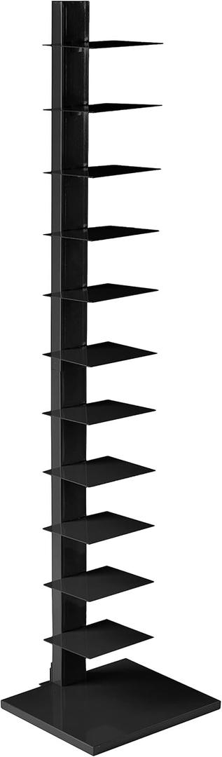 SEI Furniture 12 shelf Metal Spine Book Tower, Black SEI Furniture 12 shelf Metal Spine Book Tower, Black