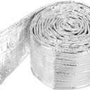 MECCANIXITY Heat Shroud Aluminized Sleeving 1 1/4" ID x 5.9FT Aluminum Metallic Fiberglass Heat Shroud for Fuel Lines Cables Electrical Wiring