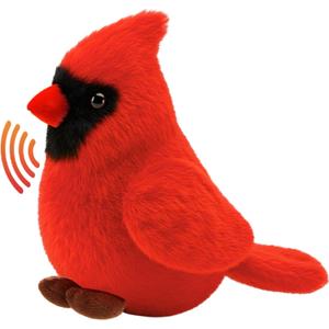 2 Pcs Cardinal Stuffed Animal with Authentic Bird Sound Stuffed Easter Gift Cardinals Bird Sounds Toy Cardinal Plush Toy for Kids