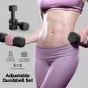Zempox Adjustable Dumbbell Set, 4 in 1 Free Weight Dumbbell Set for Women, Hand Weight for Women at Home, Each 2lb 3lb 4lb 5lb with TPU Soft Rubber Handle for Home Gym Aquatic Fitness Equipment, Black