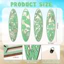Geetery 4 Pcs Surfboard Wall Decor Carved Hollow Wooden Tropical Beach Art 19.7 x 5.5 Inch Surf Board for Beach Room Living Room, Green