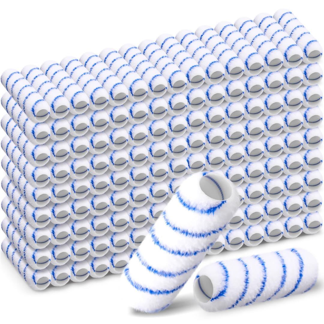 Leumoi 120 Pcs Paint Roller Covers, 1/2 Nap 9" Roller Covers, High Capacity Microfiber Naps for Wall Paint Kit Home Repair Tools Painting Supplies (Blue)