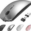 Bluetooth Wireless USB C Mouse for MacBook Air Pro iMac Desktop Laptop Computer, Rechargeable Silent Wireless Mouse Compatible with Surface Pro/Mac Air/iPad Pad PC (Grey)