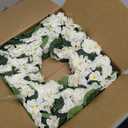 Artificial Geraniums Spring Wreaths for Front Door 17.7 Inch Spring Wreaths Door Wreaths for Outside Outdoor UV Resistant Wreaths Front Door Porch Garden Window Wall Decor Summer Fall All Season