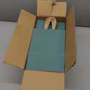 Whaline 24Pcs Kraft Paper Bags Calming Blue Gift Bags with Handles Candy Goodie Treat Bags Grocery Shopping Bags for DIY Crafts Baby Shower Birthday Wedding Party Supplies, 5.9x3.1x8.3inch