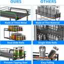 RCHYFEED Spice Rack Organizer for Cabinet, 2 Tier Pull Out Spice Racks for Inside Cabinets & Pantry, Height Adjustable Heavy Duty Vertical Spice Shelf for Seasoning Organizer(9.5" Wx10.5 Dx9.5 H)