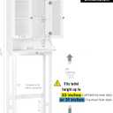 Spirich Over The Toilet Storage Cabinet with Muro Glass Doors, Over Toilet Bathroom Organizer with Tilt-Out Cube and Adjustable Shelf, White, 24.6 inches x 9 inches x 65.7 inches