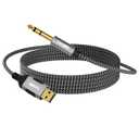 USB to 6.35mm TRS Stereo Audio Cable 15 FT, USB-A to 1/4" Audio Adapter Aux Jack Stereo Cord, Gold-Plated Connector, Nylon Braided Jacket, DAC Chip, for Laptop, Amplifier, Mixer, Home Theater, Speaker