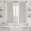 UHITECH Cream Blackout Curtains for Living Room Black Out Curtain for Bedroom Window Short 54 Inches Long 2 Panels Set Back Tab/Rod Pocket Linen Cafe Drapes Pinch Pleated Thermal