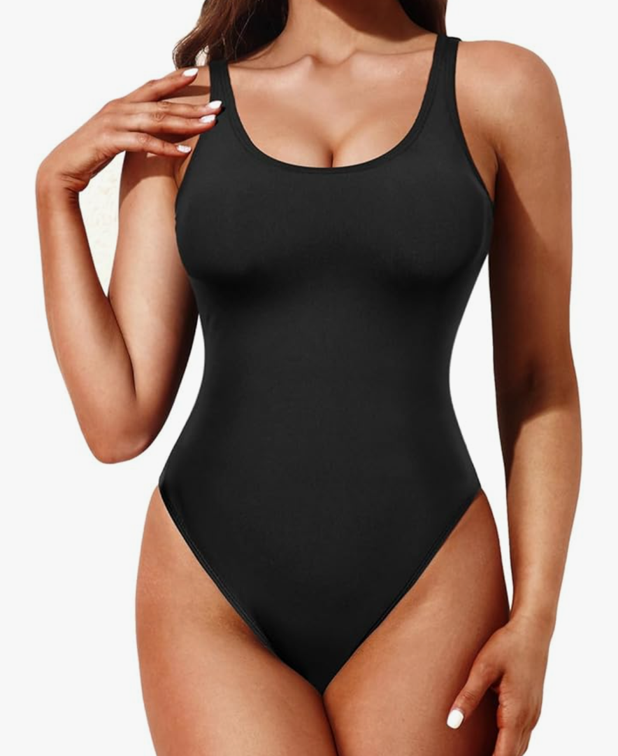 Tempt Me Women High Cut One Piece Swimsuit Low Back Scoop Neck Retro 80s Bathing Suit XXL