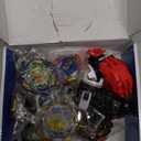 Battling Top Burst Gyro Toy Set Toy Gift for Children Boys Ages 6 8 10 12+ Combat Battling Game 12 Burst Spinning Tops 2 Two Way Launchers Grip Starter (BOZE-B8)