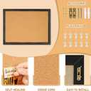 DOLLAR BOSS Cork Board for Office 36 X 24 Inches Cork Boards for Walls Bulletin Board, Decorative Hanging Pin Board Rustic Wooden Frame Vision Board Cork Notice Board for Office Home Decor, Black