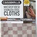 Casabella Microfiber Stainless Steel Cloth, Pack of Two