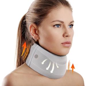 Neck Brace for Neck Pain and Support, Soft Neck Support Relieves Pain & Pressure in Spine for Women & Men, Wrap Align Stabilize Vertebrae Foam Cervical Collar for Sleeping (Grey, M, 3.5" Depth Collar)