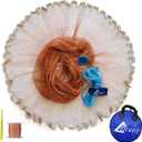 Drasry Saltwater American Fishing Cast Net 3/8inch Mesh Size for Bait Shrimp Trap Fish Heavy Duty Sinkers Throw Net 3FT to 12FT Radius Tire Lines 7FT Radius