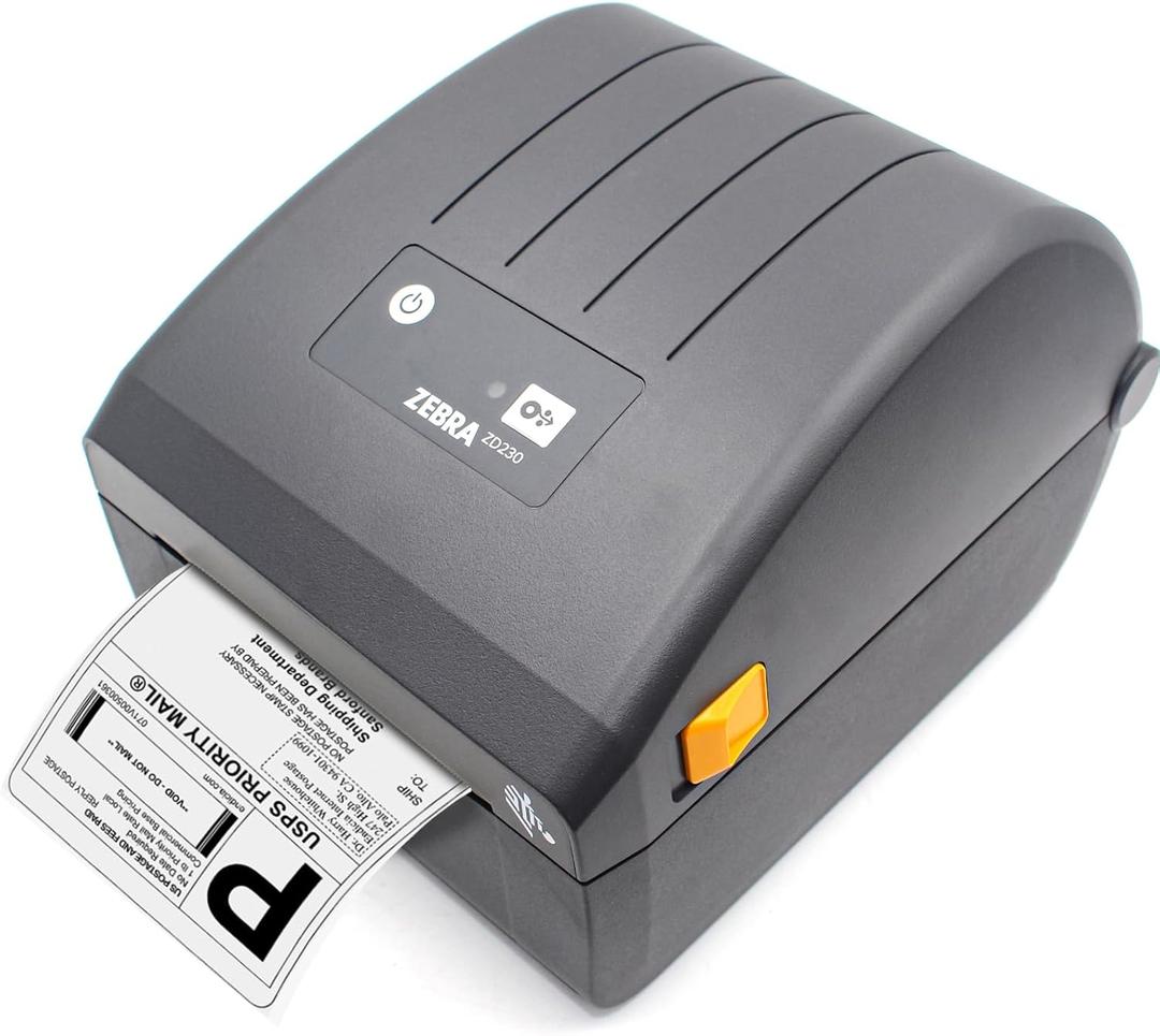 Zebra ZD230 Direct Thermal Printer, ZD230D 203 DPI Resolution, USB Connectivity, 4 Inch Width, Model ZD23042-D0PG00EZ