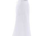 Likedpage Women's Lace Mermaid Wedding Dress, V-Neck Sleeveless Bridal Gown with Beaded Belt (White, M)