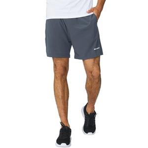 baleaf Men's 5 Inches Running Athletic Shorts Zipper Pocket No Lining for Workout Gym Sports Gray Size Medium