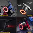 ROCKBROS Bike Tail Light, Rechargeable Bicycle Taillight, Auto On Off Sensor IPX6 Waterproof Bike Rear Lights for Night Riding and Bicycle Safety, 4 Light Modes Cycling Safety Light