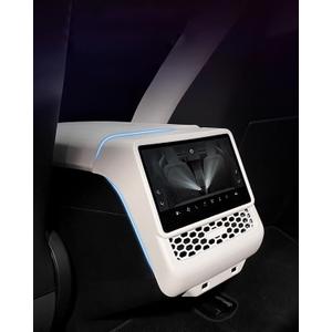 Carbon Fiber Pattern AC Vents Cover, Highland Model y Rear Center Console Air Vent Cover Compatible with Tesla Model Y Juniper and Model 3 Highland (Matte White)