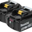 Makita BL1850B-2 18V LXT Lithium-Ion 5.0Ah Battery, 2/pk, Black