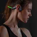 Bone Conduction Headphones Bluetooth 5.3 Open Ear Headphones with Mic, 12Hrs Playtime Quick Charging BT Headphones, IPX6 Waterproof Sports Headset for Running, Cycling, Working (Green)