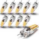 Heifymi GY6.35 LED Bulb 2W Equivalent 20W Halogen Bulb 2700K Warm White AC/DC 12-24 Volt G6.35/GY6.35 Bi-Pin JC Type for Landscape Chandelier Under Cabinet Ceiling Lights, Non-Dimmable, 10 Pack