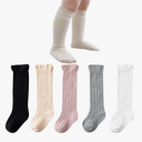 Baby Knee High Socks Newborn Infants Toddlers Cotton Uniform Stockings Warm Cotton Boys Girls Stockings, 5PCS