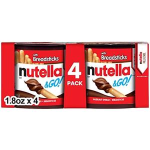 Nutella & Go! Hazelnut Spread with Breadsticks, On-the-Go Snack Cups, 4 Snack Packs, 1.8 oz each, Best By: Dec 15 2025