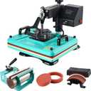ColorSub 12x15 Heat Press Machine, 5 in 1 Digital Industrial Sublimation Heat Press Machine for Heat Transfer Projects, T Shirt, Tumbler, Plate, Teal