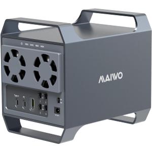 MAIWO 4 Bay Hard Drive Enclosure with USB-C & 10 Gbps Speed, 4-Bay DAS Design for 3.5 SATA HDDs with 2 Cooling Fans, USB3.1 HDD Enclosure Daisy Chain Expansion, DAS(NO RAID)