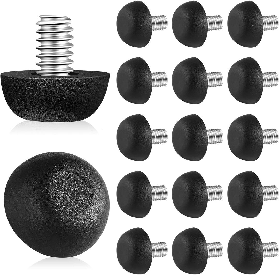 Dunzy 20 Pcs M8 Adjustable Furniture Levelers 20 Pcs, Screw-in Leg Leveling Feet, Black Patio Furniture Replacement Feet for Chair, Table, Cabinet, Desk, Uneven Floor Protection