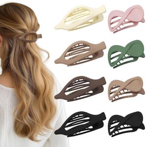 8 Pcs French Flat Hair Clips for Women Matte Claw Clips for Thick & Thin Hair No-Slip Hair Claw Strong Hold Styling Barrettes Accessories (8 PACK 6 Matte COLORS 02)