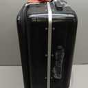 Hanke 20 Inch Carry-On Luggage PC Hard Shell Suitcases for Travel Front Opening Aluminum Frame Travel Luggage Rolling Suitcase with Wheels for Women Man Gifts.(Jet Black)