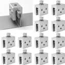 12 PCS Metal Roof Panel Clamps for Standing Seam Roofs, Non-Penetrating Aluminum Brackets with Stainless Steel Screws for Solar Racking Systems, Snow Guards, and Heat Cables, U-Shaped Base