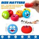 Hungdao 12 Pcs Squeaky Dog Toys Latex Rubber Squeaky Ball Smile Face Emoticon Dog Toys Chewing Interactive Ball Bulk Puppy Lovers Gift for Small Medium Pets Doggie Training (Novelty Style)
