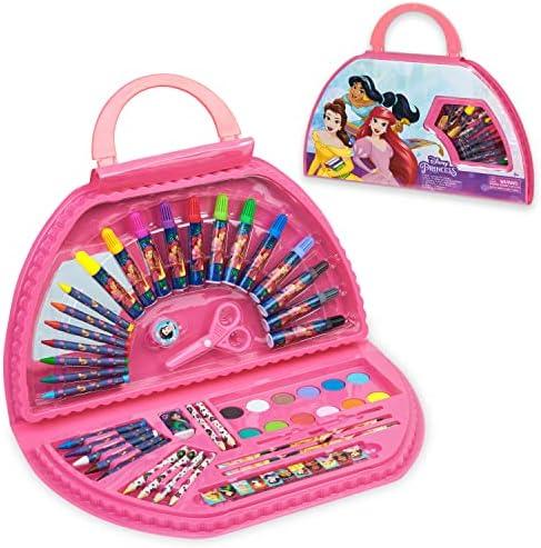 Disney Stitch Colored Pencils Art Supplies for Kids Girls Boys Crayons Markers Watercolor Paints Drawing Kit Travel Art Set Gifts for Kids (Pink Princess Set)