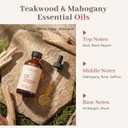 Teakwood & Mahogany Essential Oil, Fragrance Oil for Diffusers & Candle Making, 118ml (4 fl oz) Large Bottle, Long Lasting Wood Scent Oil for Home Fragrance, Soap & DIY